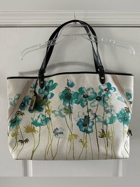 Like New! Lauren Ralph Lauren Floral Canvas Tote Bag